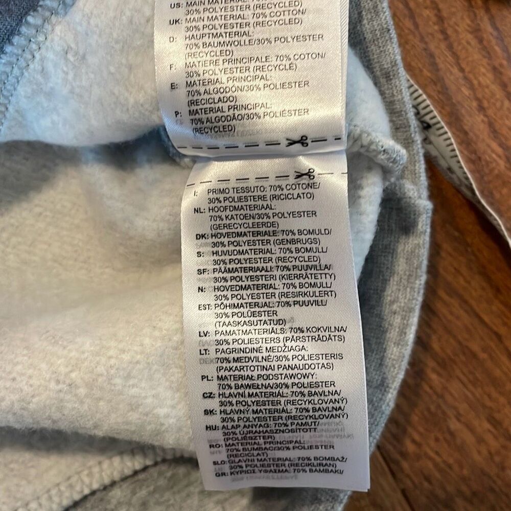 Adidas grey hooded fleece lined sweatshirt size sml - Picture 8 of 10